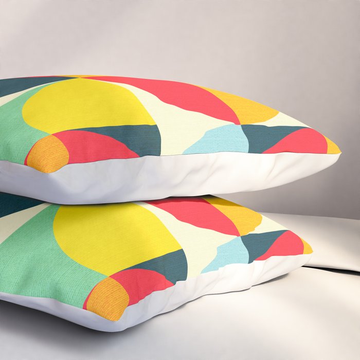 Mid Century Bauhaus Geometric Pattern Pillow Sham Gallery Image 3