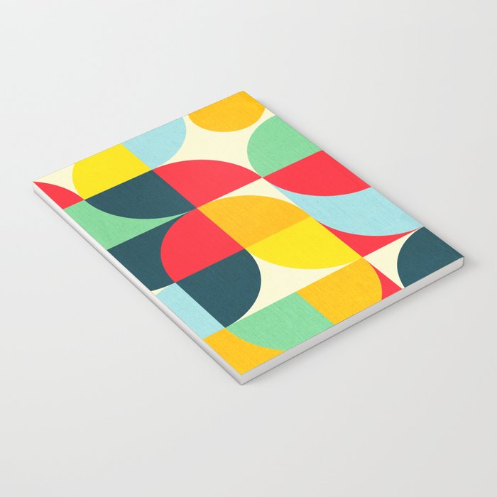 Mid Century Bauhaus Geometric Pattern Notebook Gallery Image 3