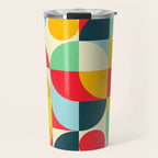 Mid Century Bauhaus Geometric Pattern Travel Mug Gallery Image 1
