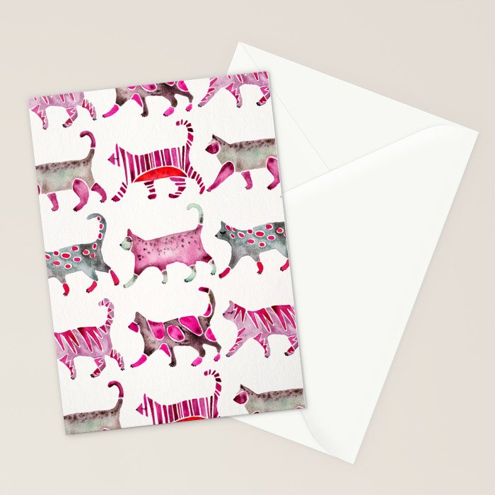 Cat Collection - Magenta Palette Stationery Card Gallery Image 2