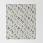 Pansy Flower Pattern Throw Blanket Gallery Image 2