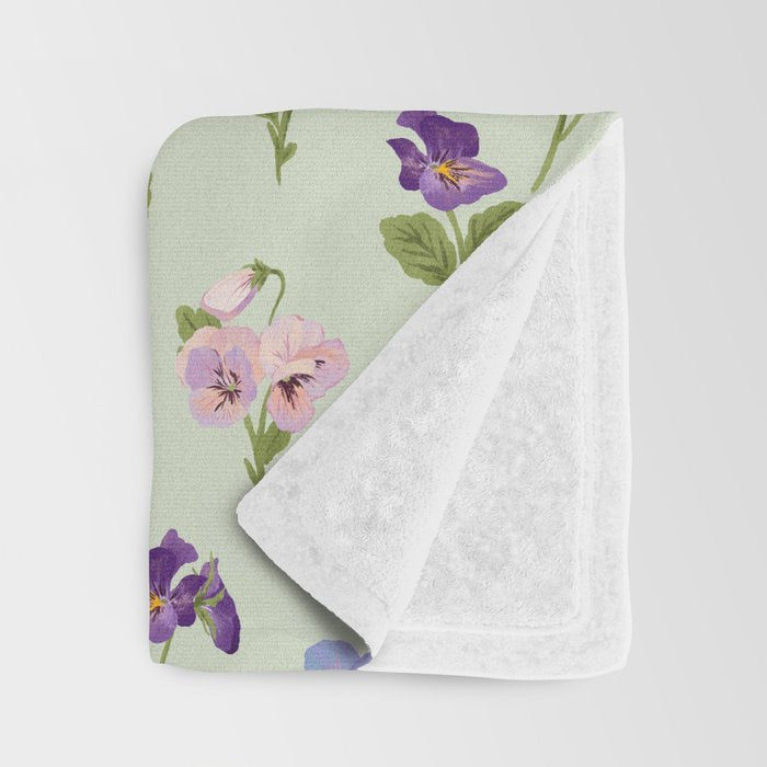 Pansy Flower Pattern Throw Blanket Gallery Image 3