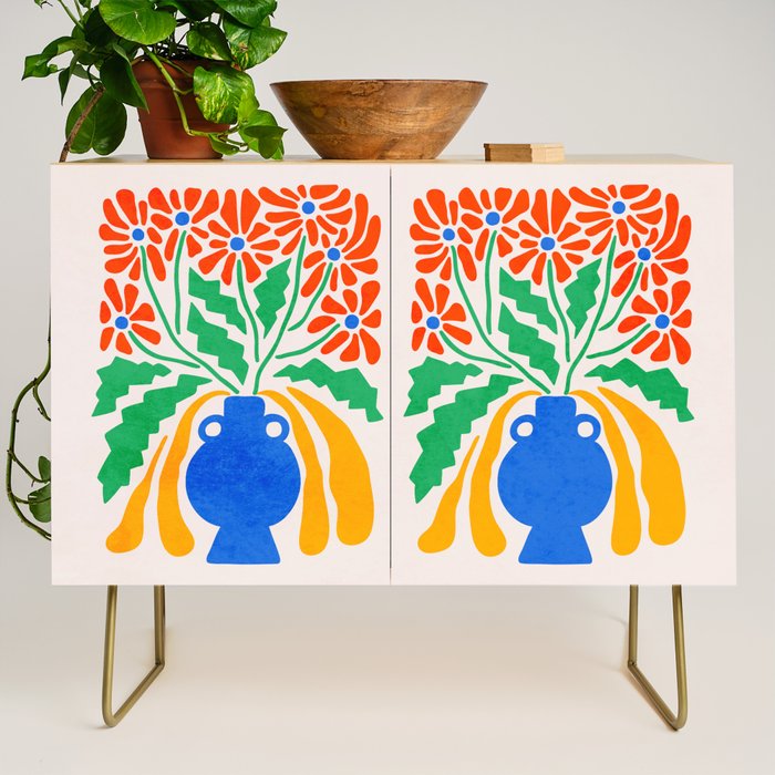 FOLIAGE 001: Hibiscus | Flower Market Credenza Gallery Image 1