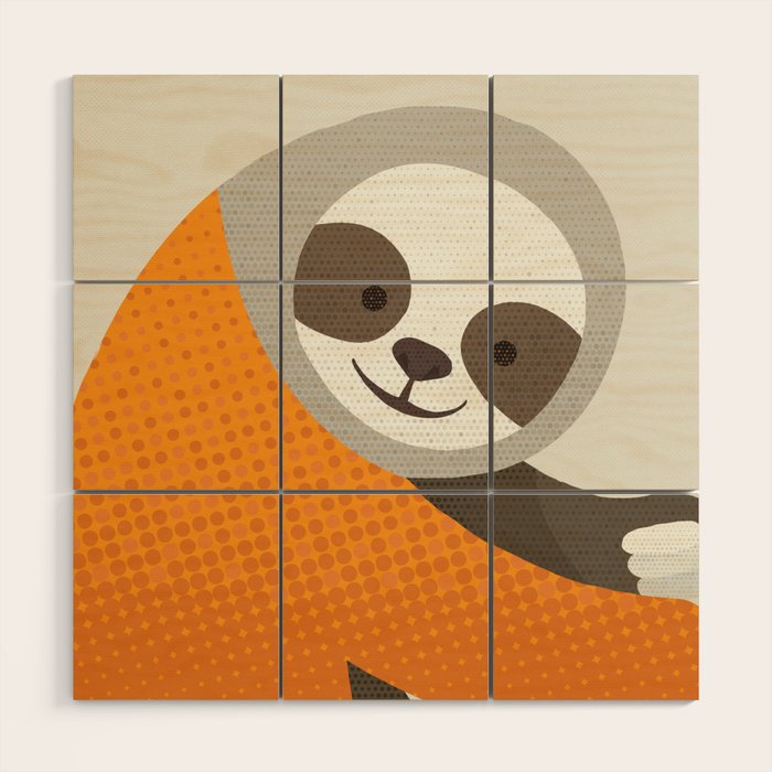 Whimsy Sloth Wood Wall Art Gallery Image 1