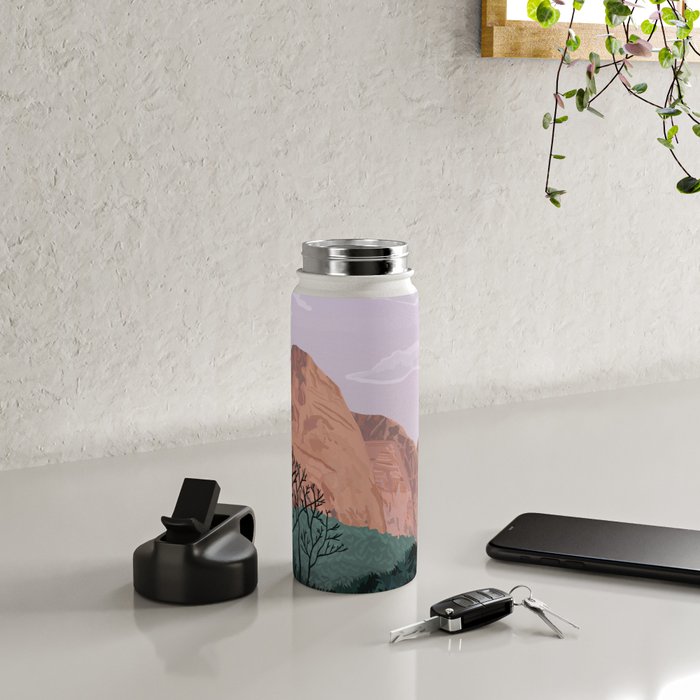 Zion National Park, Utah, USA Illustrated National Parks Water Bottle Gallery Image 4