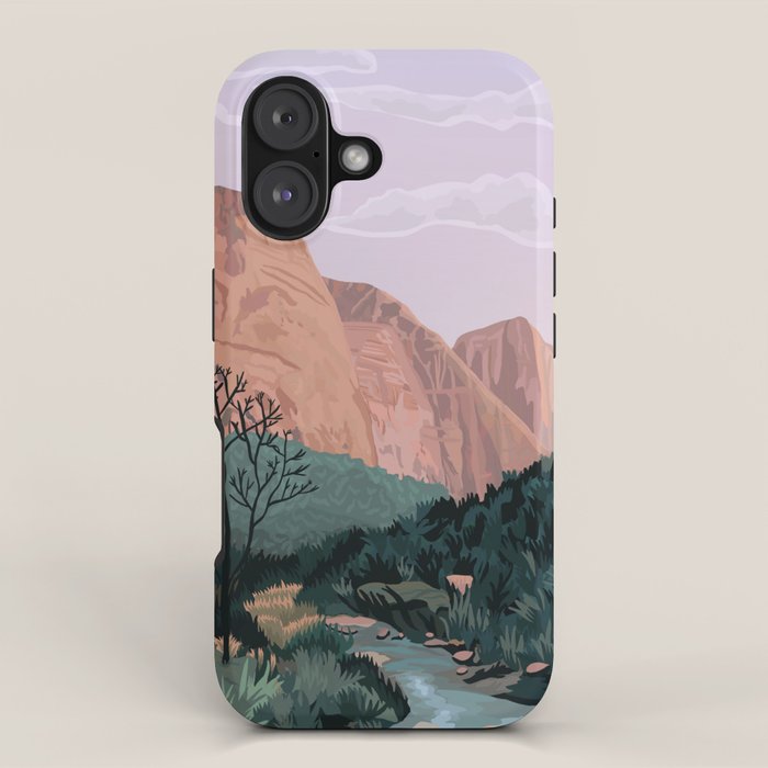 Zion National Park, Utah, USA Illustrated National Parks iPhone Case Gallery Image 1