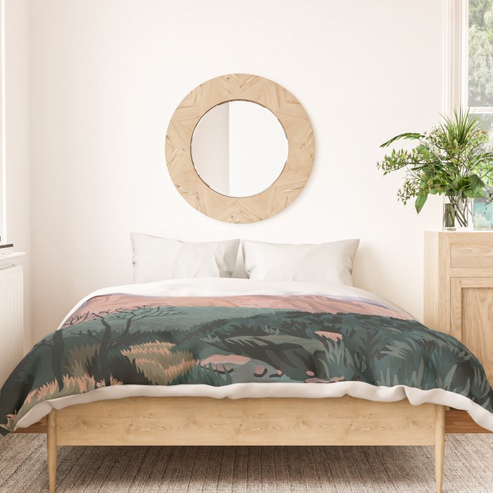 Zion National Park, Utah, USA Illustrated National Parks Duvet Cover Gallery Image 3