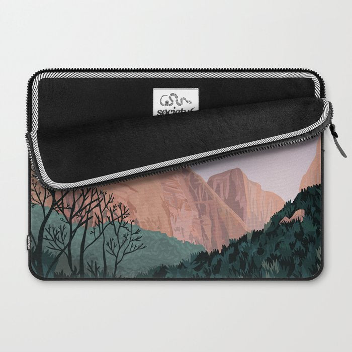 Zion National Park, Utah, USA Illustrated National Parks Laptop Sleeve Gallery Image 2