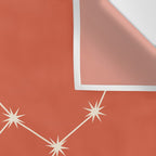 Virgo Zodiac Star Constellation Line Art Coral Red Wall Tapestry Gallery Image 3