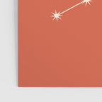 Virgo Zodiac Star Constellation Line Art Coral Red Poster Gallery Image 3