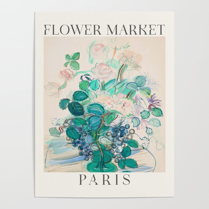 Paris Flower Market Poster Gallery Image 1