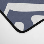 Boho Herringbone Pattern, Navy Blue and White Desk Mat Gallery Image 4