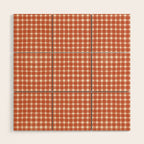 Red White Gingham Check Wood Wall Art Gallery Image 1