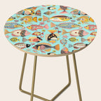 Whimsical Underwater World Multicolor Fish Pattern Turquoise Side Table Gallery Image 2