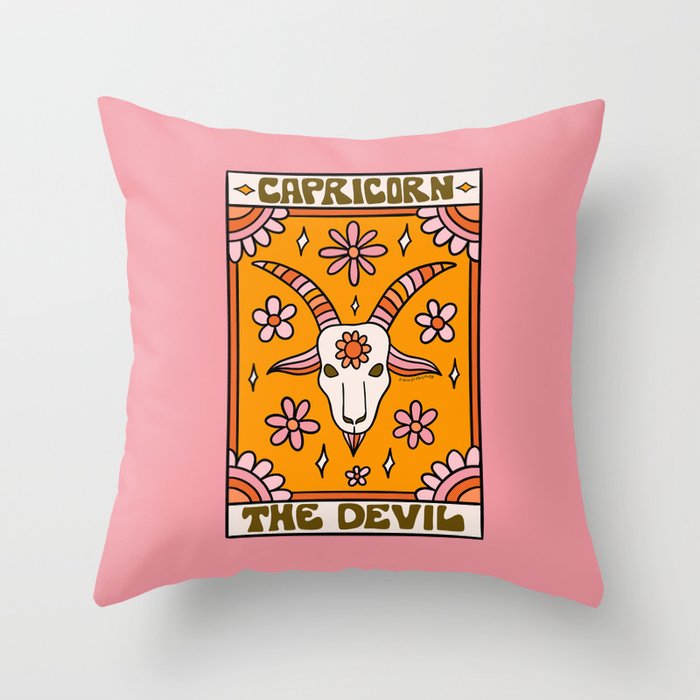 Capricorn Tarot Card Throw Pillow Gallery Image 6