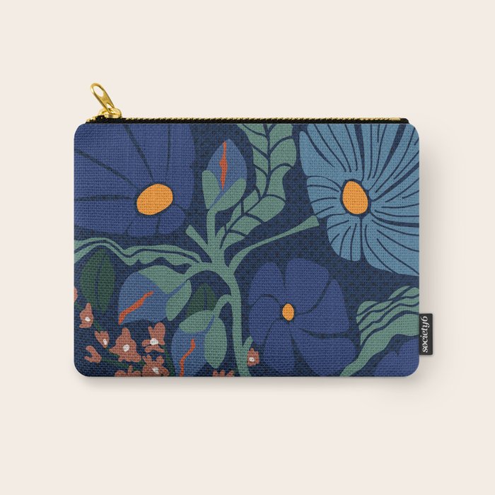 Klimt flower dark blue Carry All Pouch Gallery Image 1
