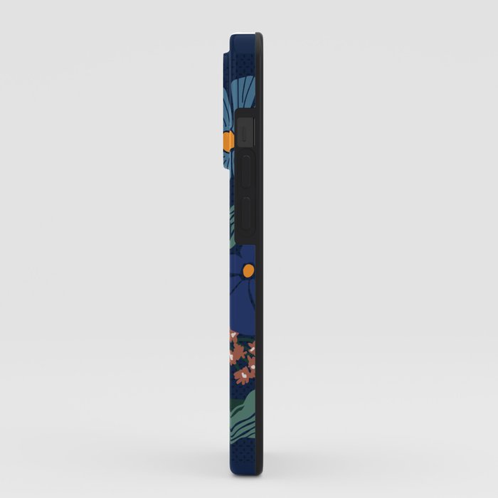 Klimt flower dark blue iPhone Case Gallery Image 2