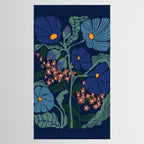 Klimt flower dark blue Tablecloth Gallery Image 2