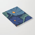Klimt flower dark blue Notebook Gallery Image 2