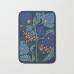 Klimt flower dark blue Bath Mat Gallery Image 1