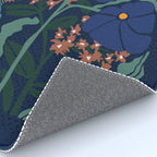 Klimt flower dark blue Rug Gallery Image 4
