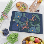 Klimt flower dark blue Cutting Board Gallery Image 2