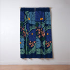 Klimt flower dark blue Window Curtain Gallery Image 3