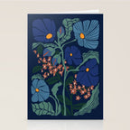 Klimt flower dark blue Stationery Card Gallery Image 2
