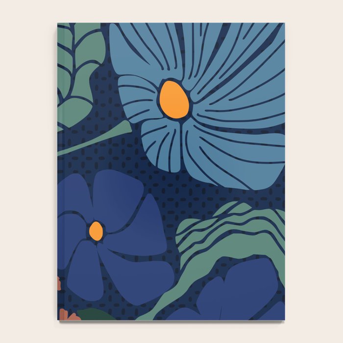 Klimt flower dark blue Notebook Gallery Image 4