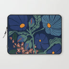Klimt flower dark blue Laptop Sleeve Gallery Image 1