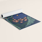 Klimt flower dark blue Yoga Mat Gallery Image 2