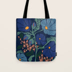 Klimt flower dark blue Tote Bag Gallery Image 1