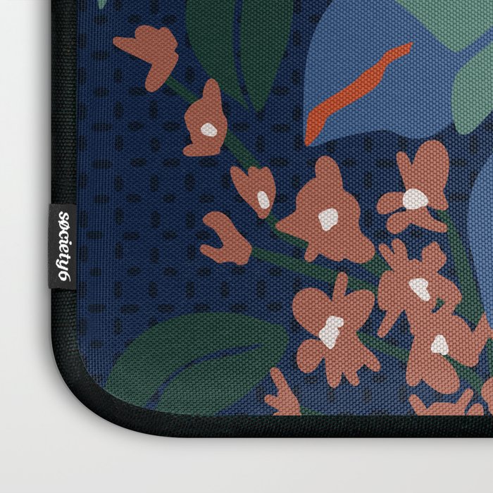 Klimt flower dark blue Laptop Sleeve Gallery Image 3