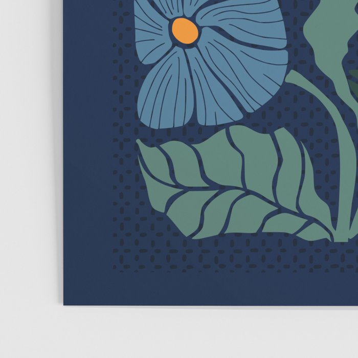 Klimt flower dark blue Poster Gallery Image 3