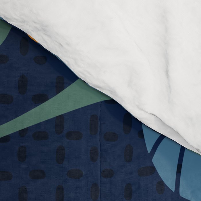 Klimt flower dark blue Comforter Gallery Image 4