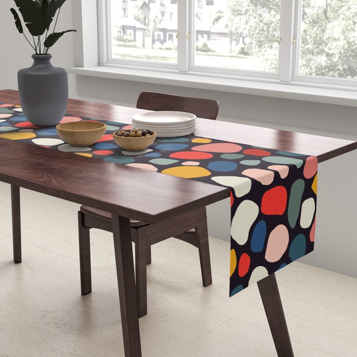 Pebbles abstract pattern Table Runner Gallery Image 2