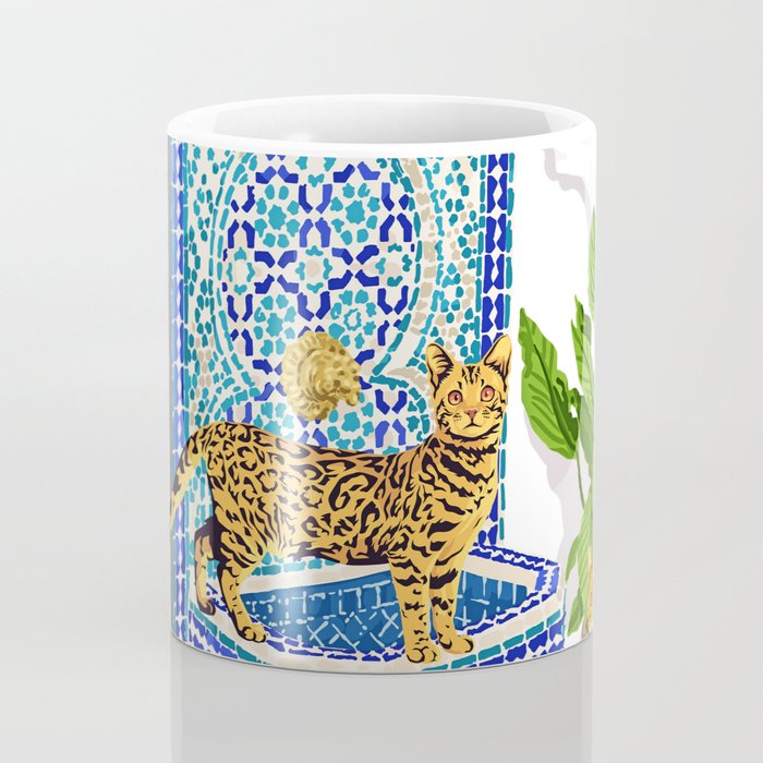 Royal Bengal Cats | Palace Pets & Architecture Building | Exotic Travel Urban Jungle Terrazzo Tiles Coffee Mug Gallery Image 4