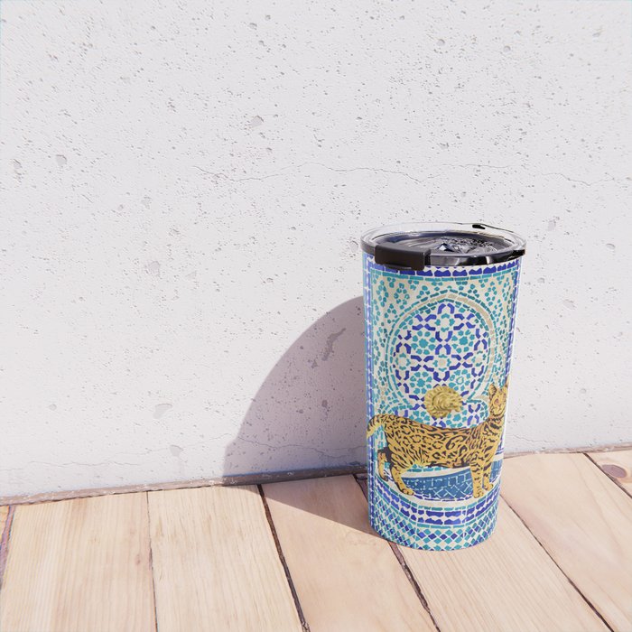 Royal Bengal Cats | Palace Pets & Architecture Building | Exotic Travel Urban Jungle Terrazzo Tiles Travel Mug Gallery Image 4