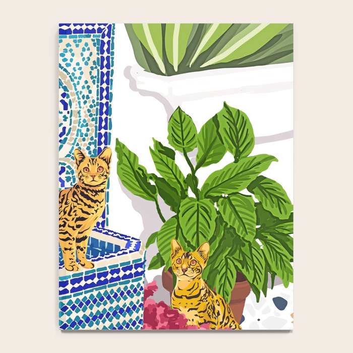 Royal Bengal Cats | Palace Pets & Architecture Building | Exotic Travel Urban Jungle Terrazzo Tiles Notebook Gallery Image 4