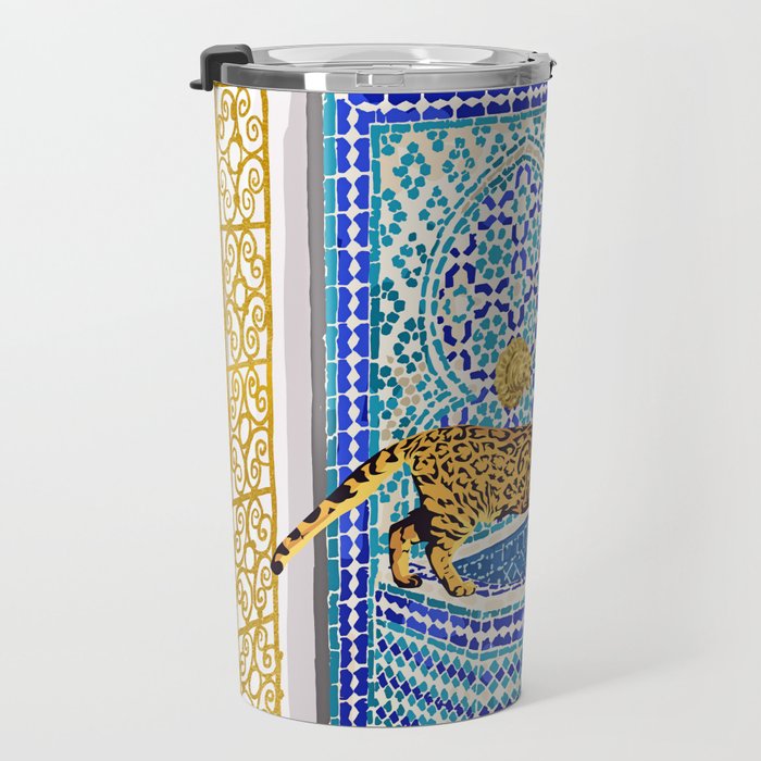 Royal Bengal Cats | Palace Pets & Architecture Building | Exotic Travel Urban Jungle Terrazzo Tiles Travel Mug Gallery Image 3
