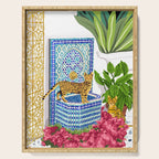 Royal Bengal Cats | Palace Pets & Architecture Building | Exotic Travel Urban Jungle Terrazzo Tiles Serving Tray Gallery Image 1