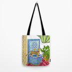 Royal Bengal Cats | Palace Pets & Architecture Building | Exotic Travel Urban Jungle Terrazzo Tiles Tote Bag Gallery Image 2