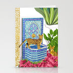 Royal Bengal Cats | Palace Pets & Architecture Building | Exotic Travel Urban Jungle Terrazzo Tiles Stationery Card Gallery Image 2