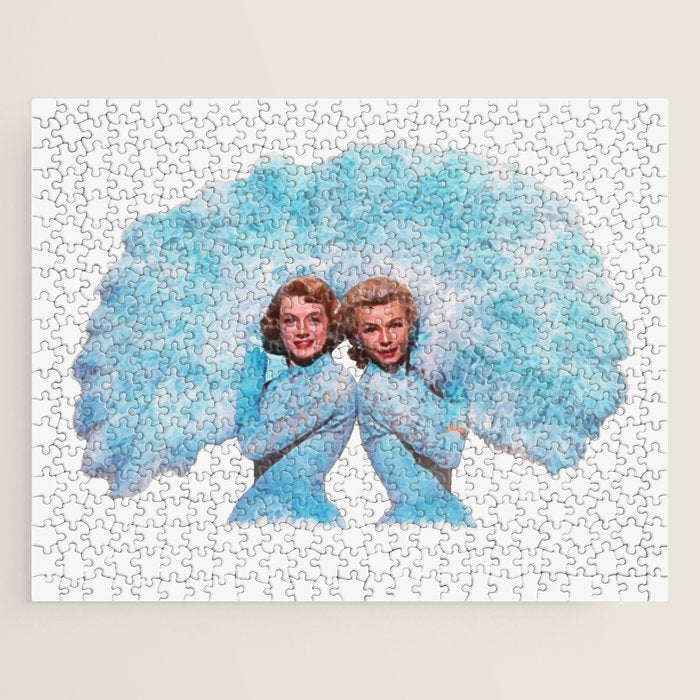 Sisters - White Christmas - Watercolor Jigsaw Puzzle Gallery Image 1