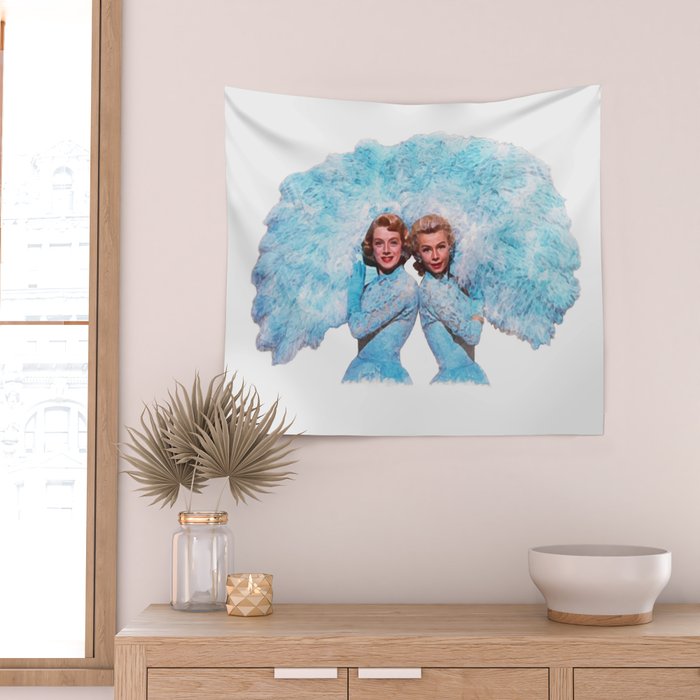 Sisters - White Christmas - Watercolor Wall Tapestry Gallery Image 2