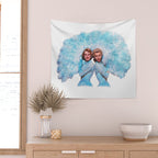 Sisters - White Christmas - Watercolor Wall Tapestry Gallery Image 2