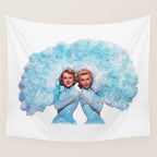 Sisters - White Christmas - Watercolor Wall Tapestry Gallery Image 4