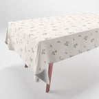 Sweet Pea Ditsy Floral - Pink, Charcoal, Mustard, Sage Tablecloth Gallery Image 1