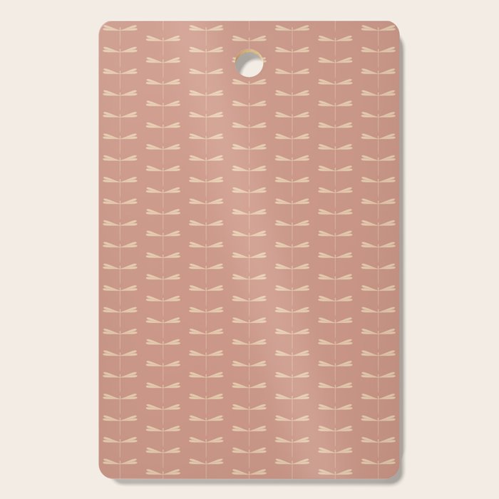 Dragonfly Pattern VI Neutral Rose Cutting Board Gallery Image 1