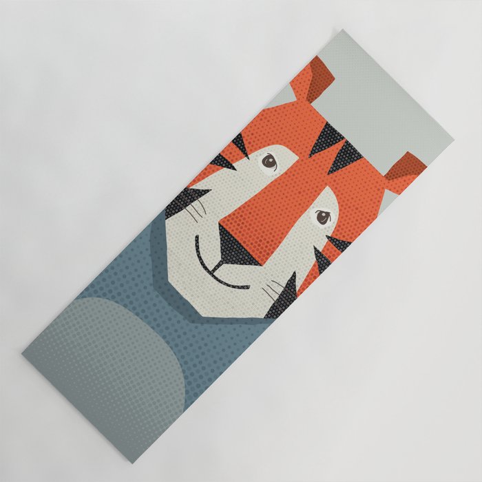 Whimsy Tiger, Animal Portrait Yoga Mat Gallery Image 1